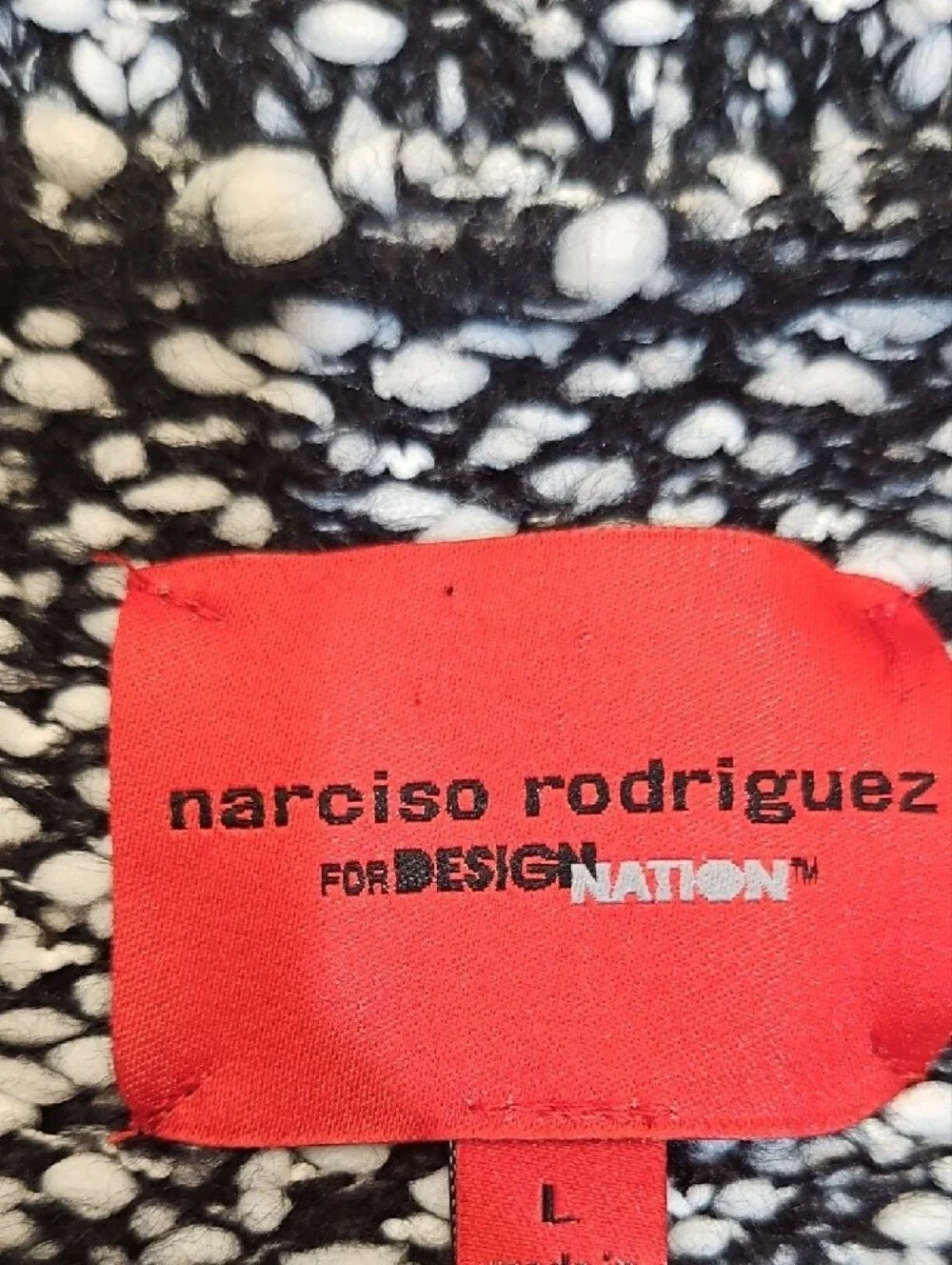 Narciso Rodriguez Black and White Tweed Jacket Size Large